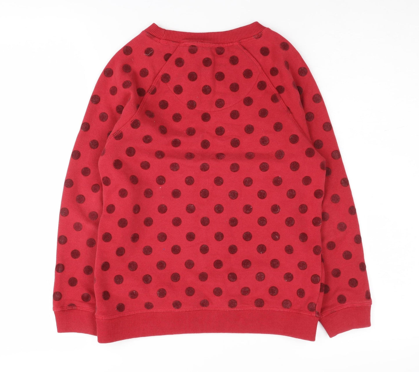 FatFace Girls Red Polka Dot Pullover Sweatshirt 8-9 Years