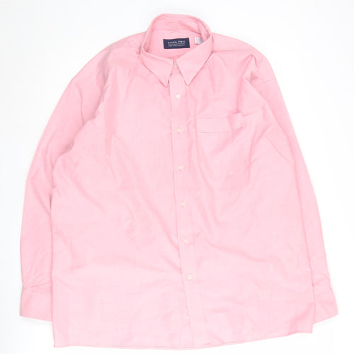 Double TWO Pink 3XL Dress Shirt for Unisex Adults