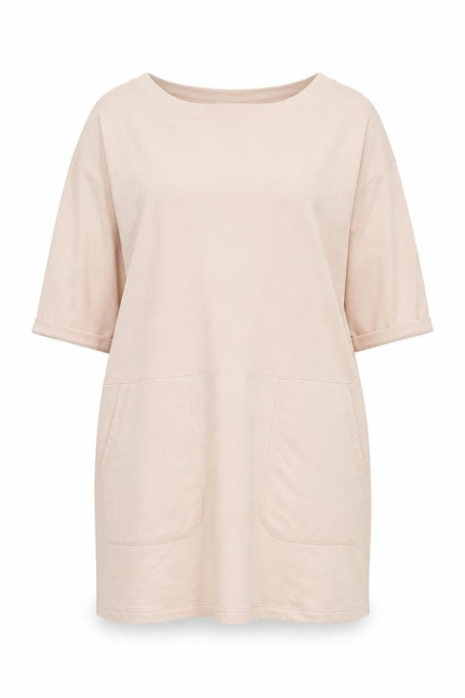 COS Women's Beige Shift Dress S, Casual Cotton Jersey