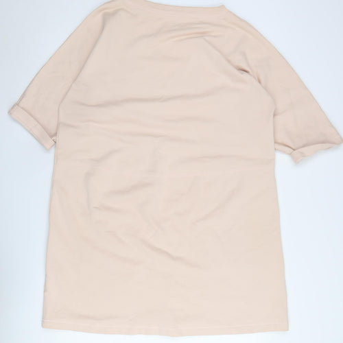 COS Women's Beige Shift Dress S, Casual Cotton Jersey