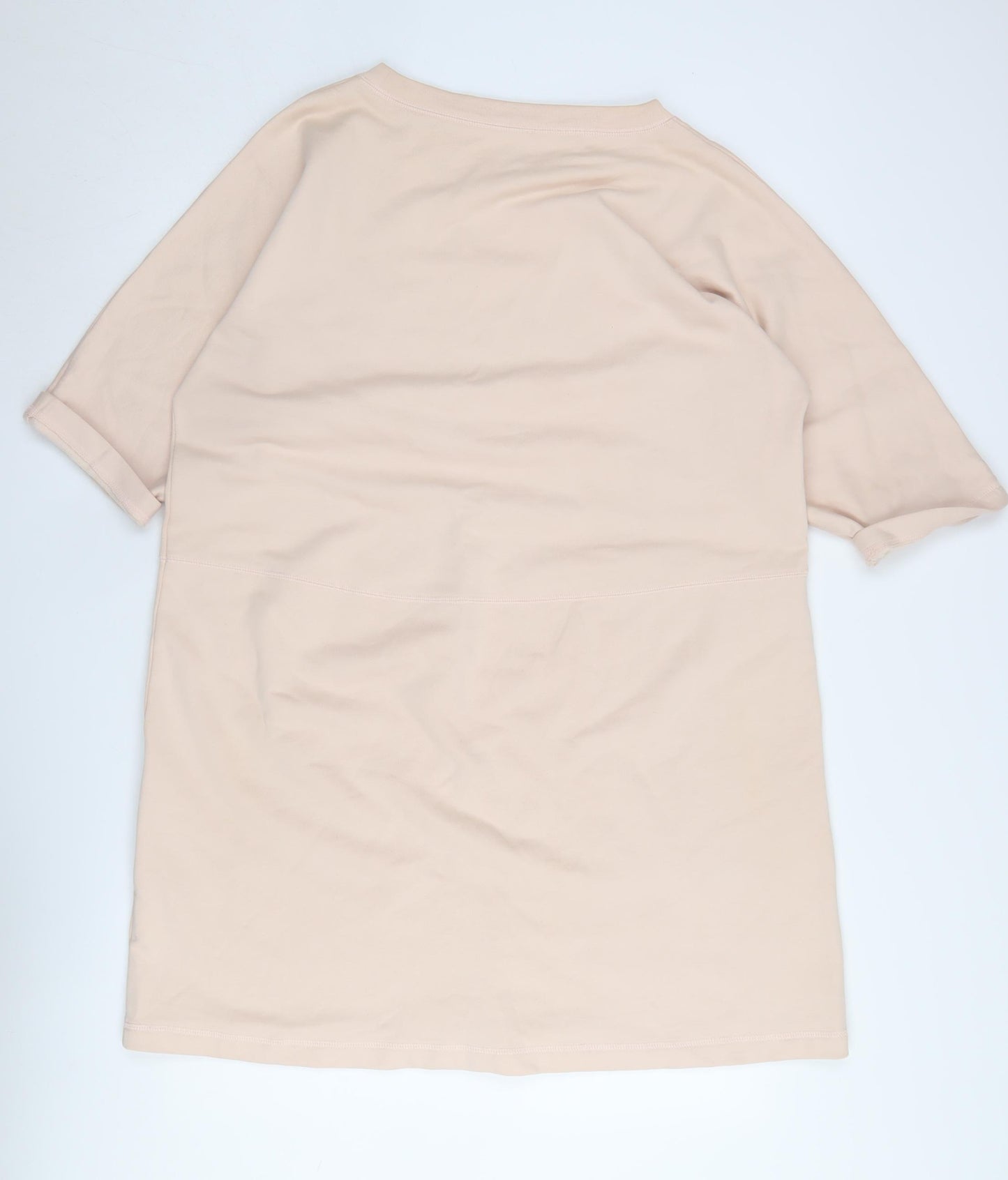 COS Women's Beige Shift Dress S, Casual Cotton Jersey