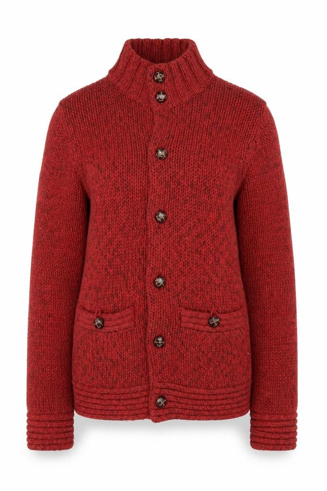 Front view of Gap Women's Red Chunky-Knit Cardigan XS