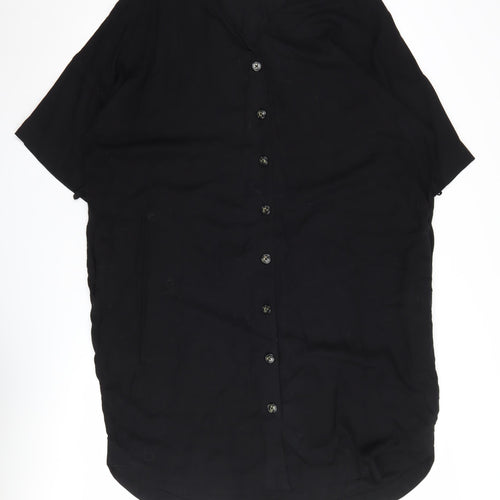 Lindex Women Black M Shirt Dress Viscose Casual