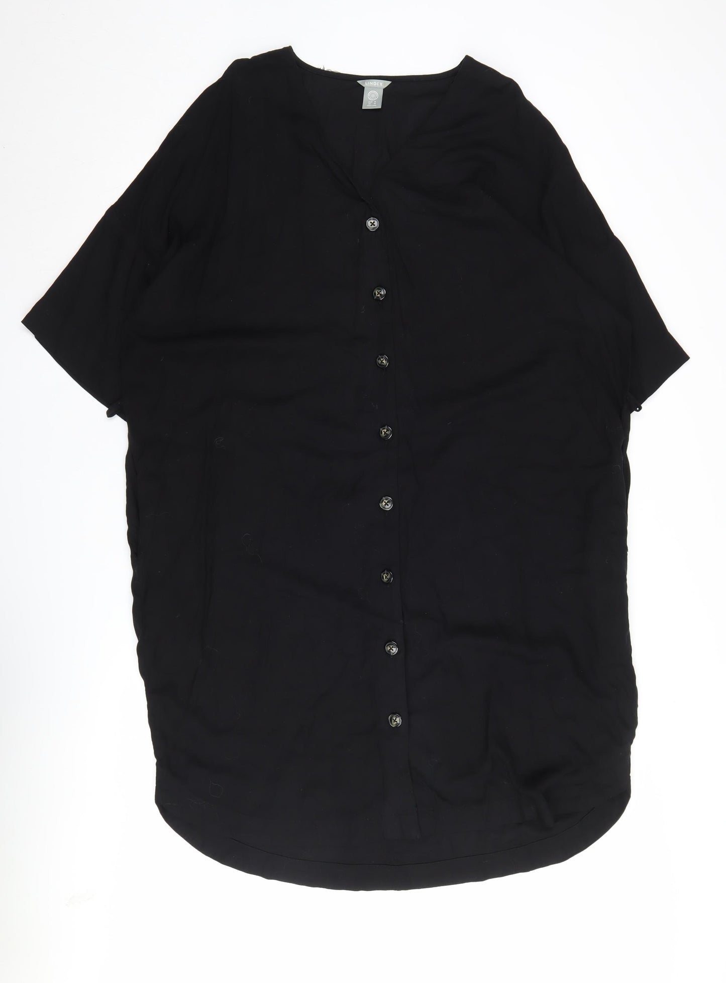 Lindex Women Black M Shirt Dress Viscose Casual