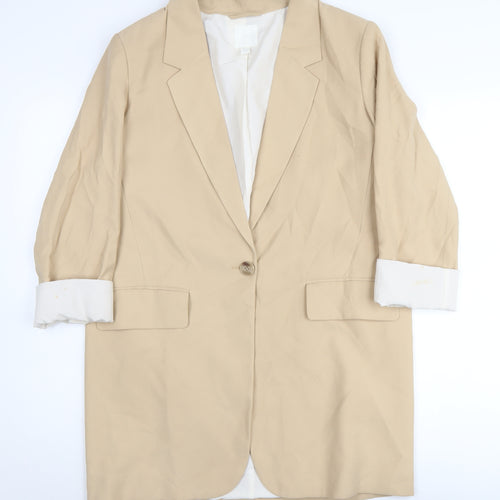 H&M Women's Beige Blazer Size 8 Regular Fit