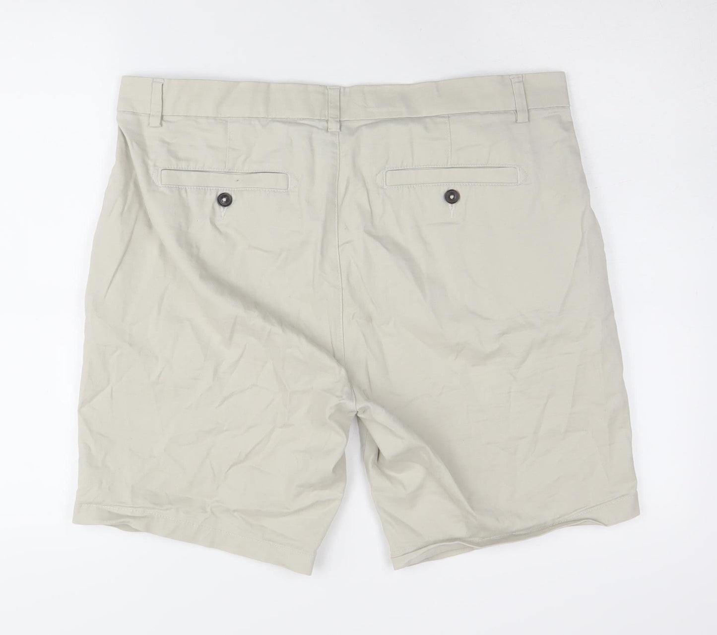 Next Men's Beige Chino Shorts Slim Fit 36