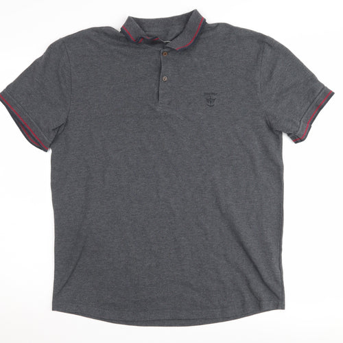 Firetrap Men's XL Grey Polo Shirt with Logo