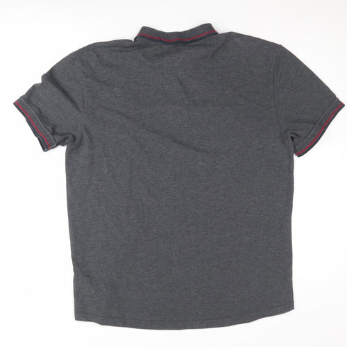 Firetrap Men's XL Grey Polo Shirt with Logo