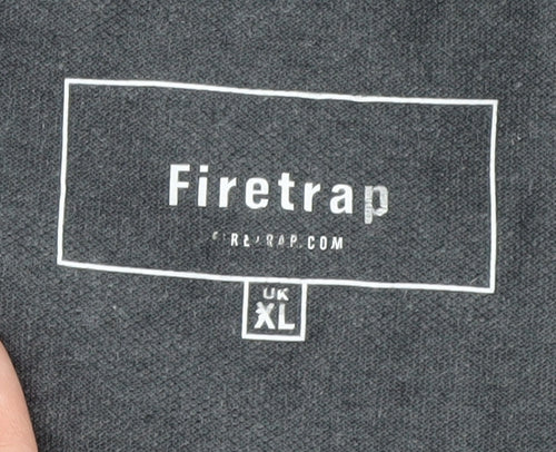Firetrap Men's XL Grey Polo Shirt with Logo
