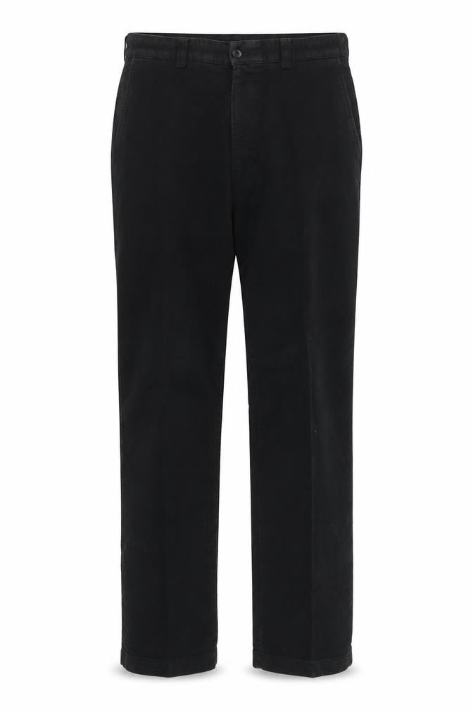 Front view of Marks & Spencer Men's Black Trousers, size 34, Cotton