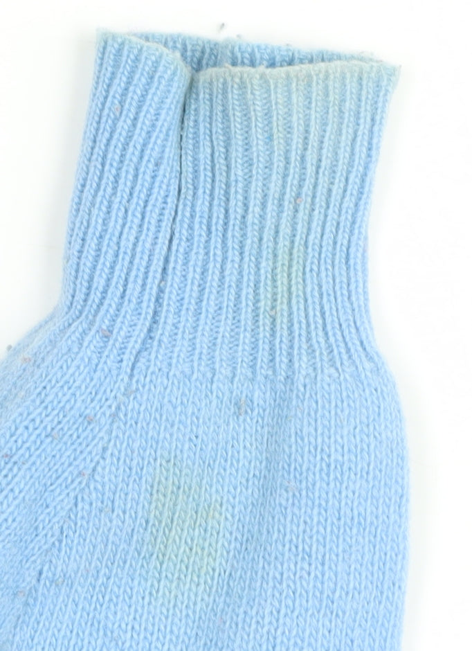 Poppy Women's Blue Wool Cowl Neck Jumper Size 12