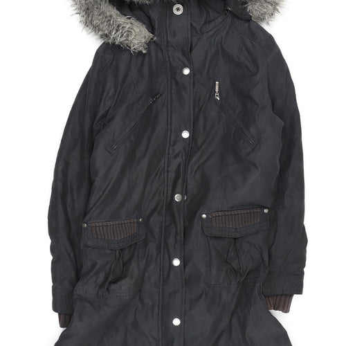 Marks and Spencer Women's Black Parka Jacket, M