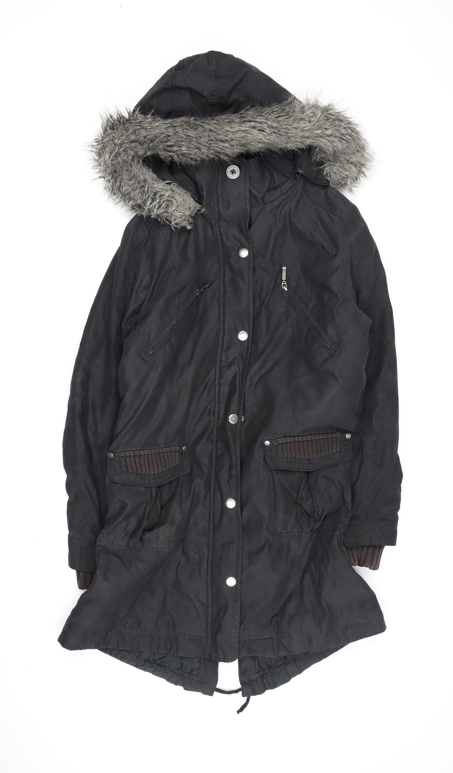 Marks and Spencer Women's Black Parka Jacket, M