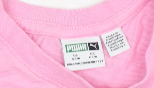 PUMA Girls Pink T-Shirt, 7-8 Years, Short Sleeve, Activewear
