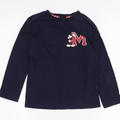Disney Boys' Blue Mickey Mouse Long Sleeve T-Shirt 4-5 Years