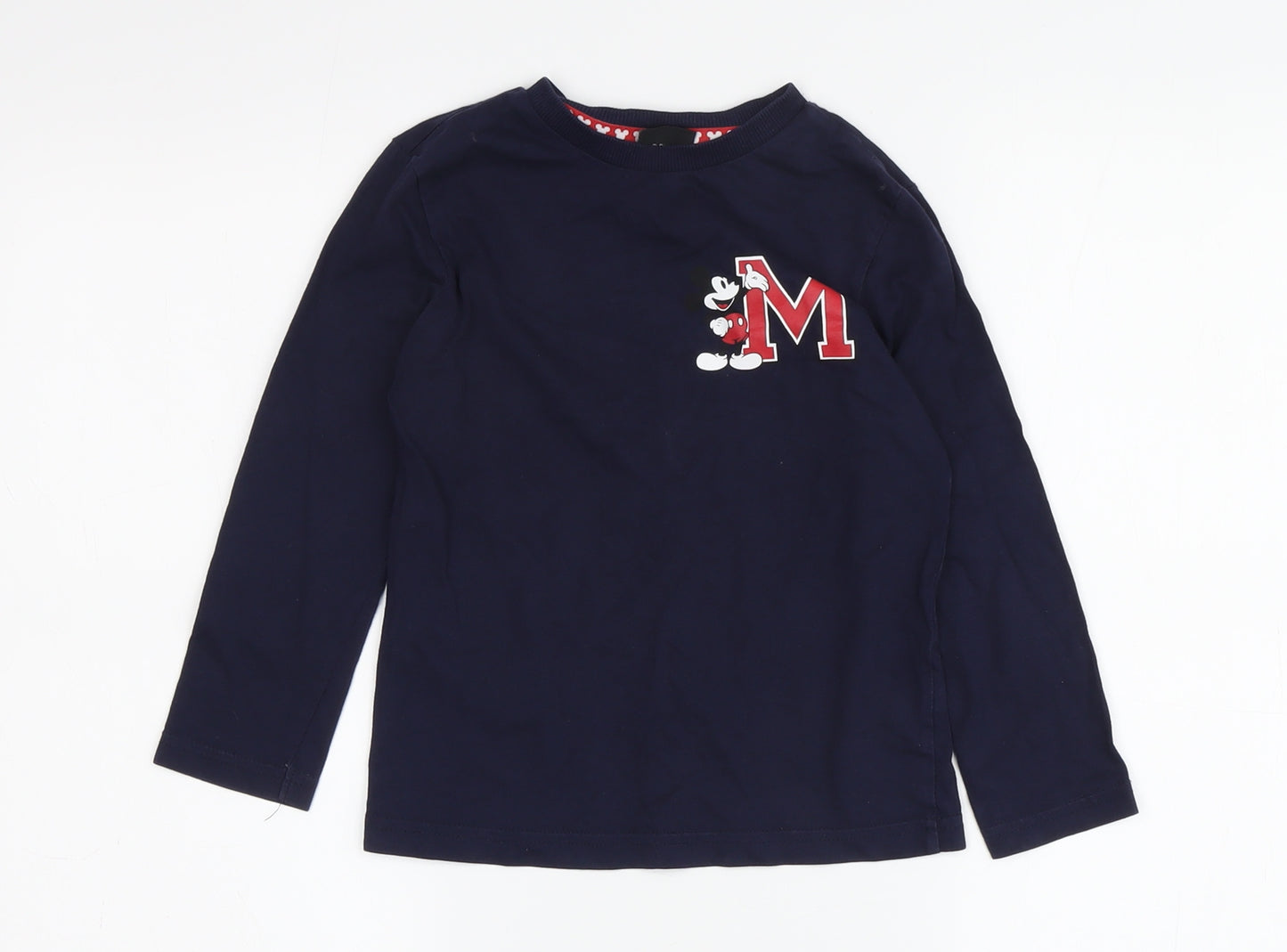Disney Boys' Blue Mickey Mouse Long Sleeve T-Shirt 4-5 Years