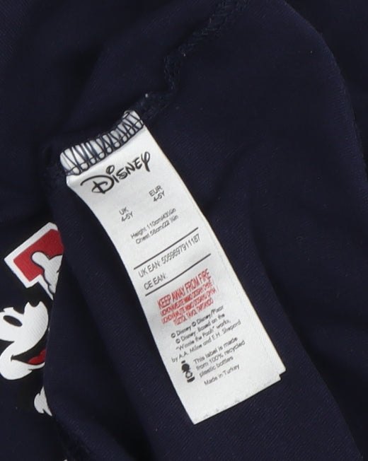 Disney Boys' Blue Mickey Mouse Long Sleeve T-Shirt 4-5 Years