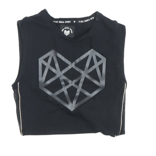 Pink Soda Sport Women's Black Cropped Tank Size 14