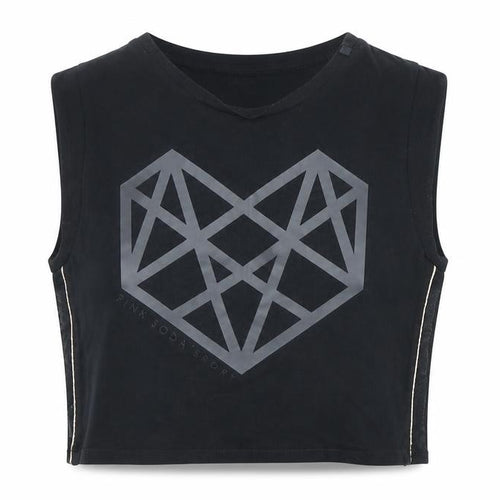 Pink Soda Sport Women's Black Cropped Tank Size 14