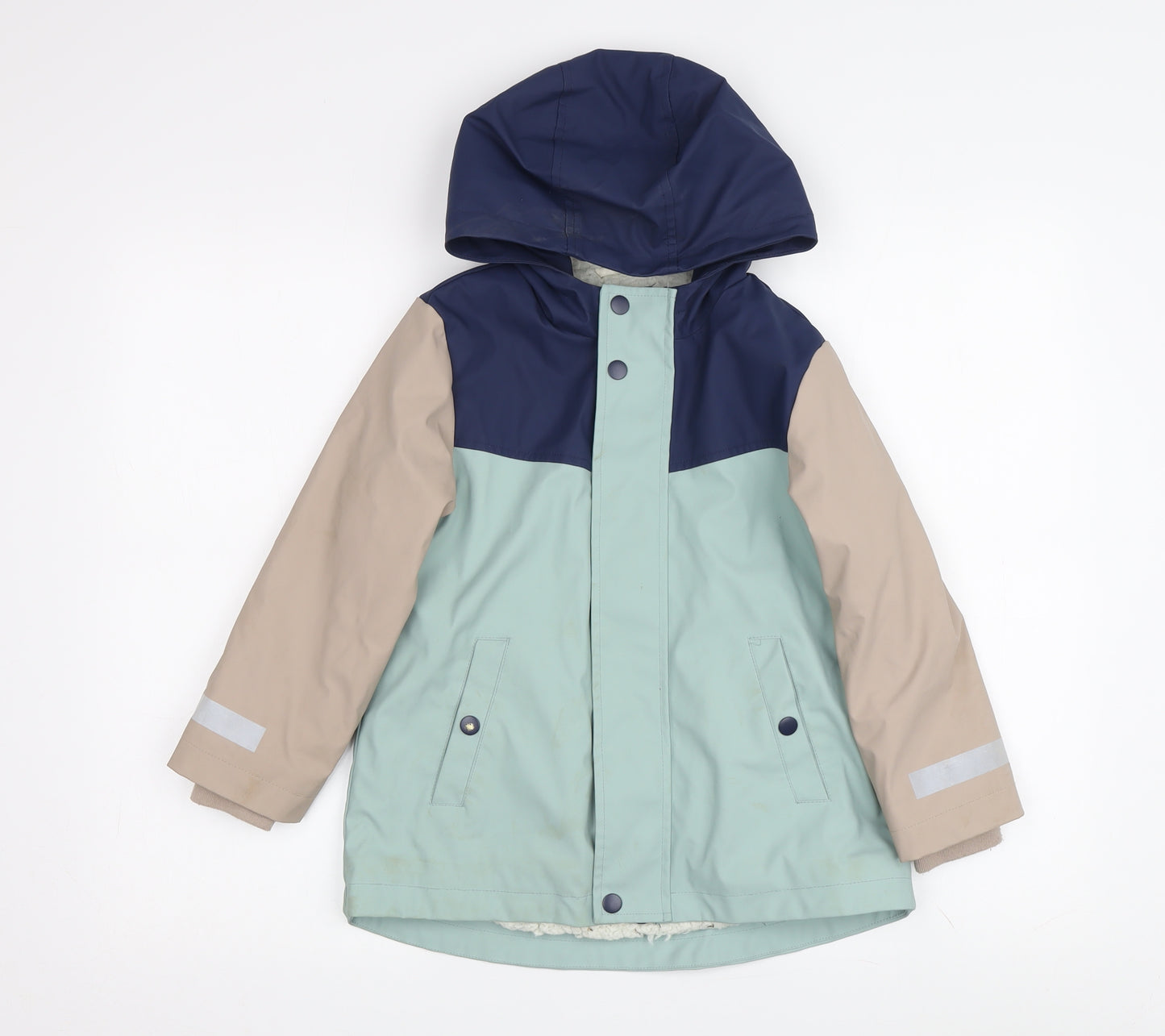 Marks and Spencer Boys' Colourblock Parka, Size 5-6Y, Hooded