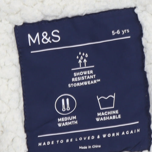 Marks and Spencer Boys' Colourblock Parka, Size 5-6Y, Hooded