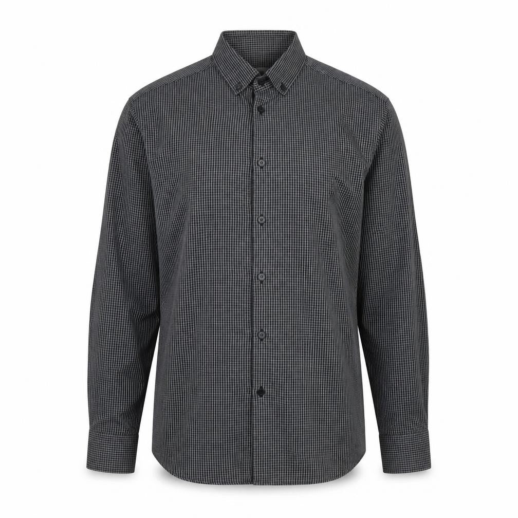 Front view of Zara Man Men's Multicoloured Slim Fit Check Shirt