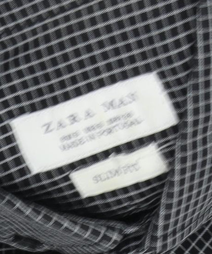 Zara Man Men's Multicoloured Slim Fit Check Shirt