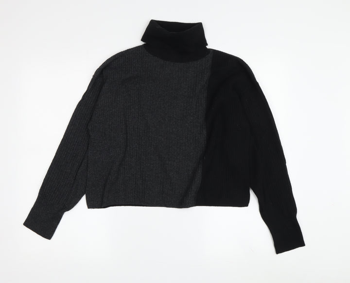 Topshop Women's Black Roll Neck Jumper UK S