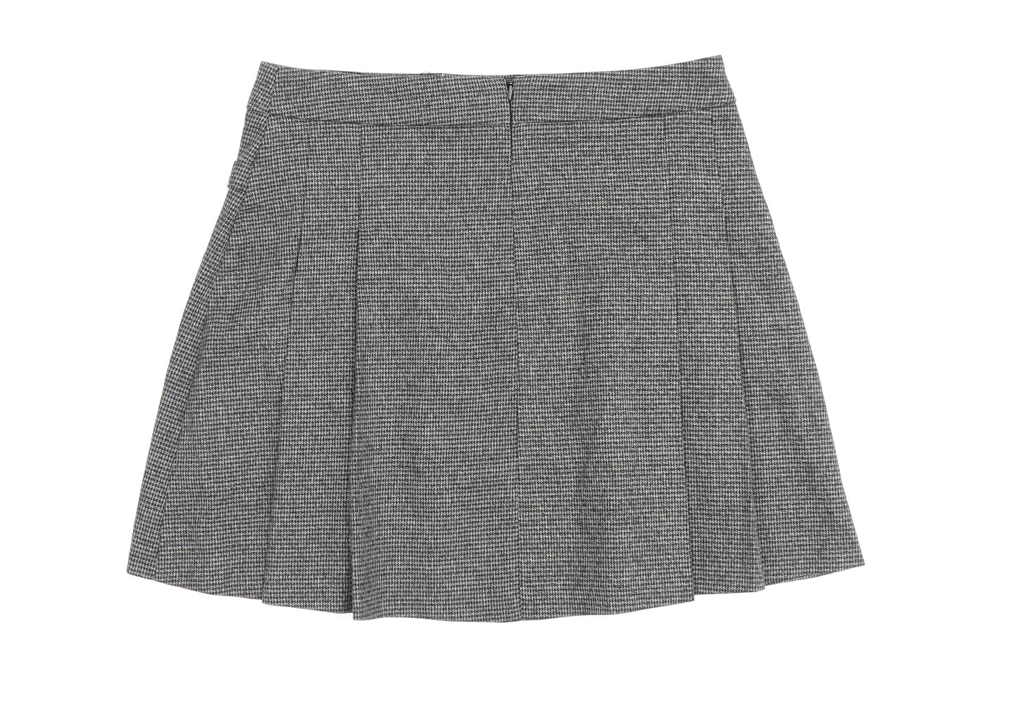 MNG Women's Grey Short Pleated Tweed Skirt M