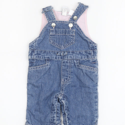 Gap Blue Denim Dungaree 0-3 Months Unisex
