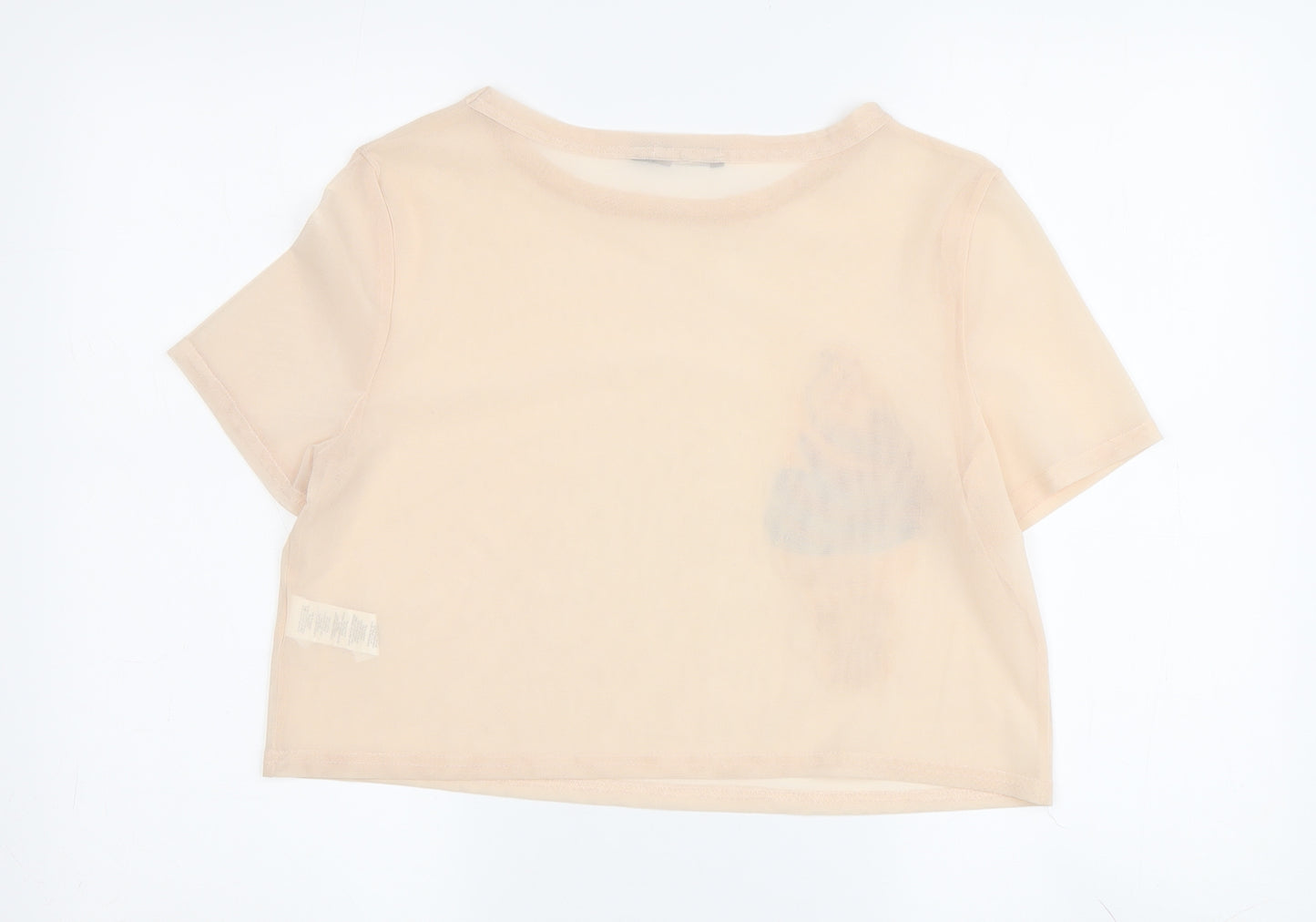 Boohoo Women's Beige Sequin T-Shirt - Size M