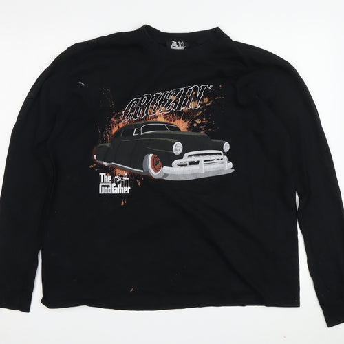 The Godfather Men's Black Long Sleeve Car Graphic T-Shirt Size L