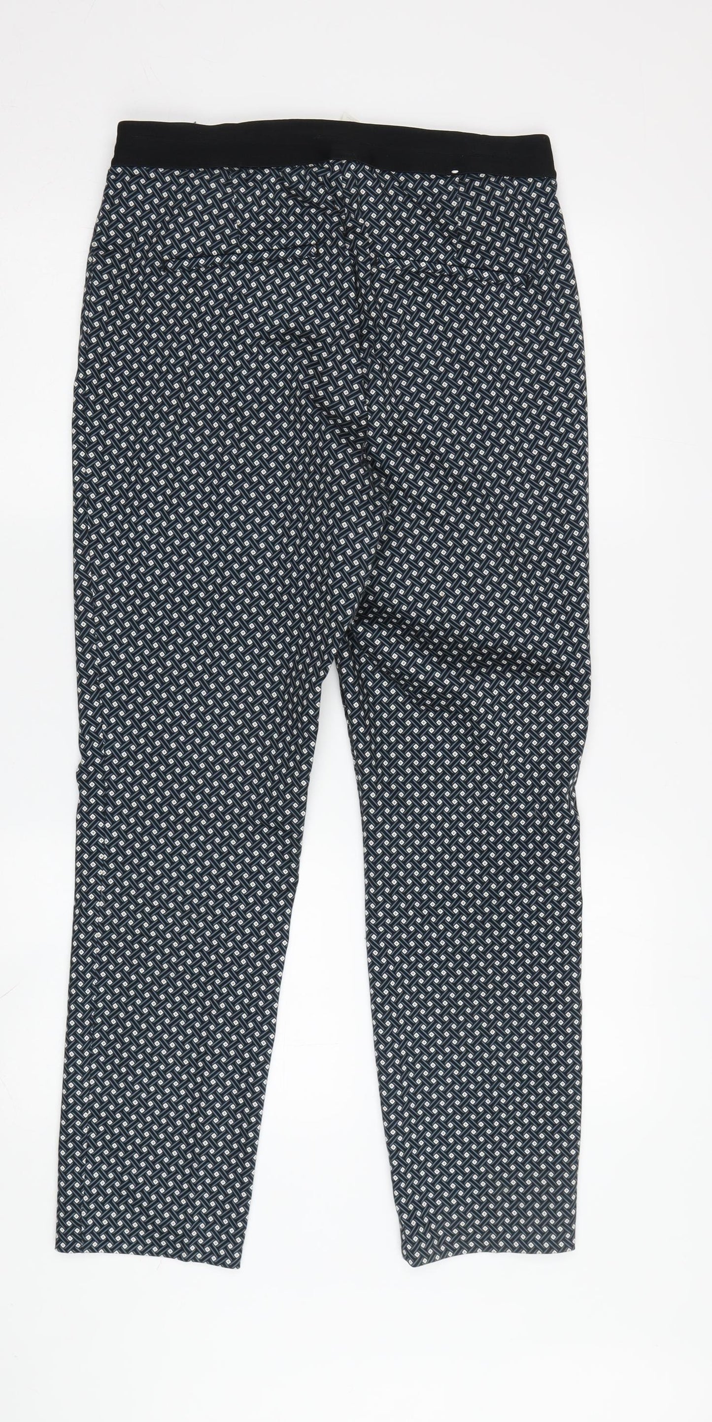 Women's Black Geometric H&M Trousers, Size L