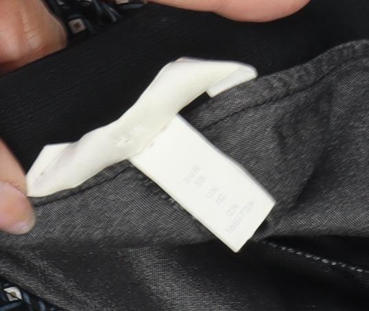 Women's Black Geometric H&M Trousers, Size L