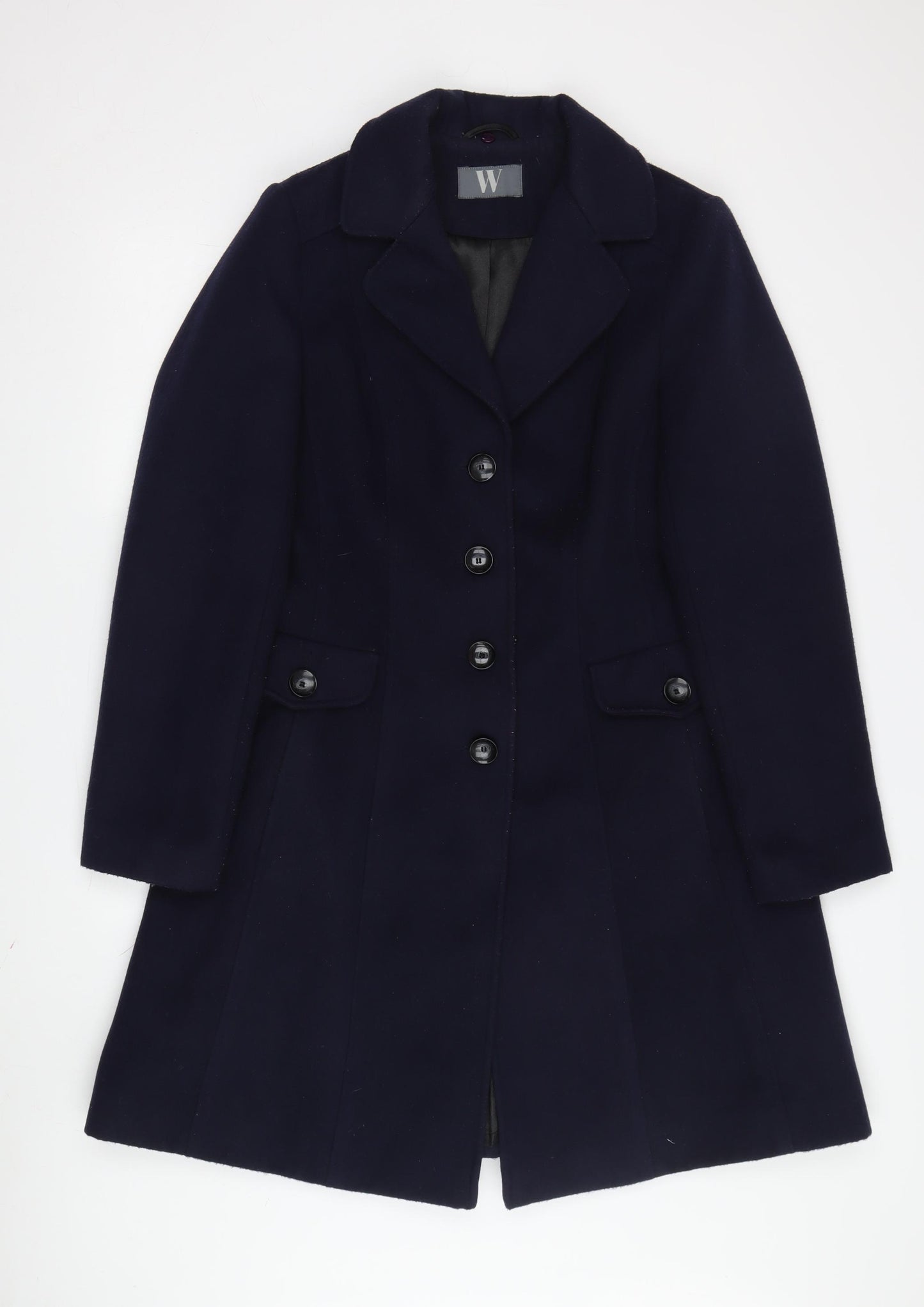 W Women's Blue Mid-Length Coat Size 14