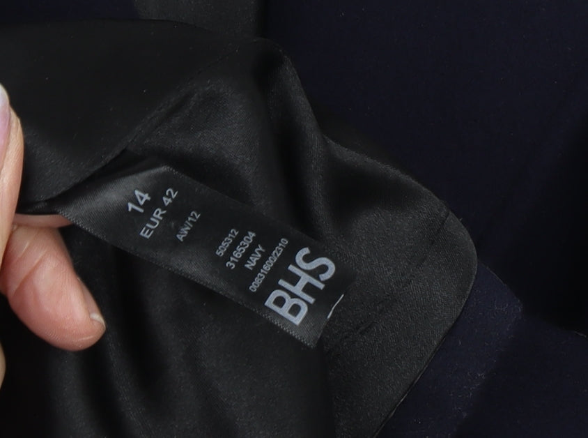 W Women's Blue Mid-Length Coat Size 14