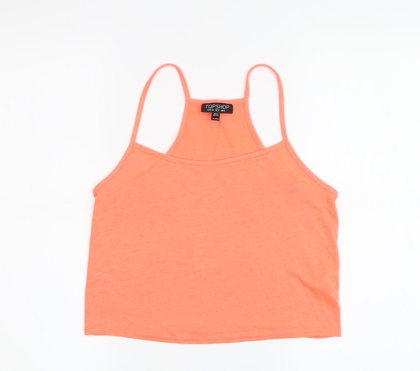 Topshop Women's Orange Tank Top Size 6