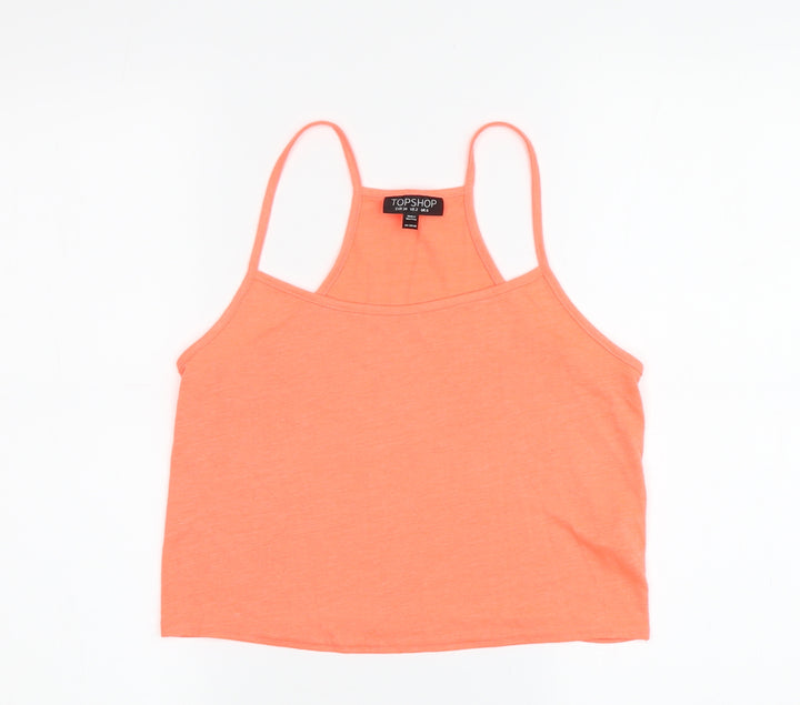 Topshop Women's Orange Tank Top Size 6