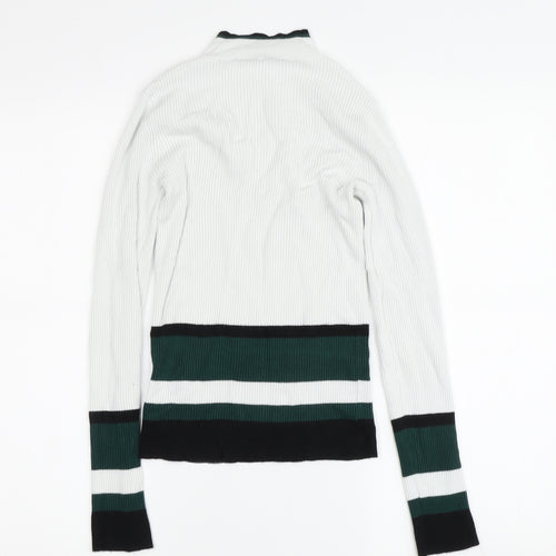 Miss Selfridge Multicoloured Stripe Mock Neck Jumper Size 8