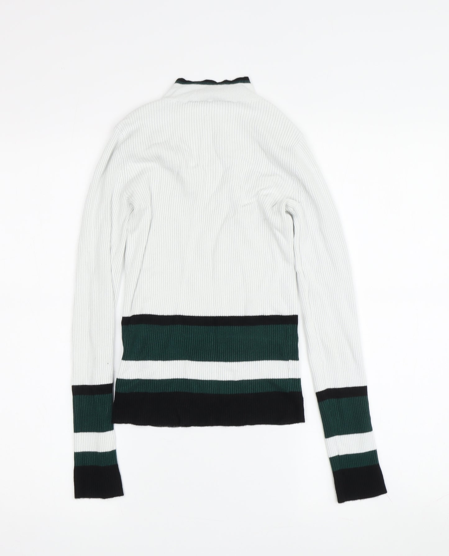 Miss Selfridge Multicoloured Stripe Mock Neck Jumper Size 8