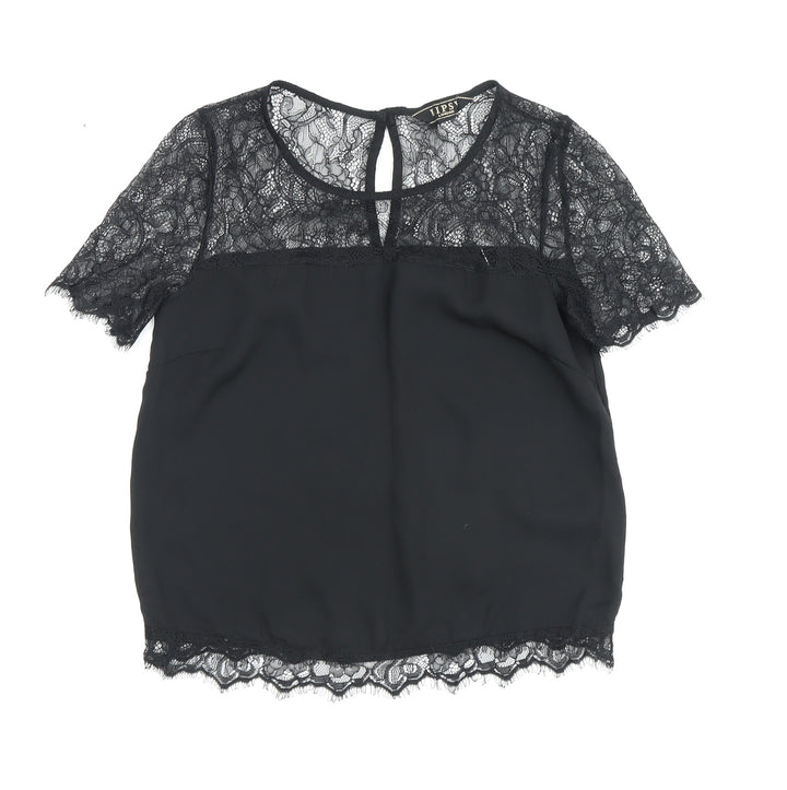 Lipsy Women's Black Camisole Blouse - Size 8, Lace Detail
