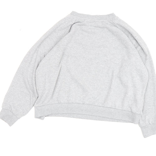 Topshop Women's Grey Logo Pullover Sweatshirt Size 10