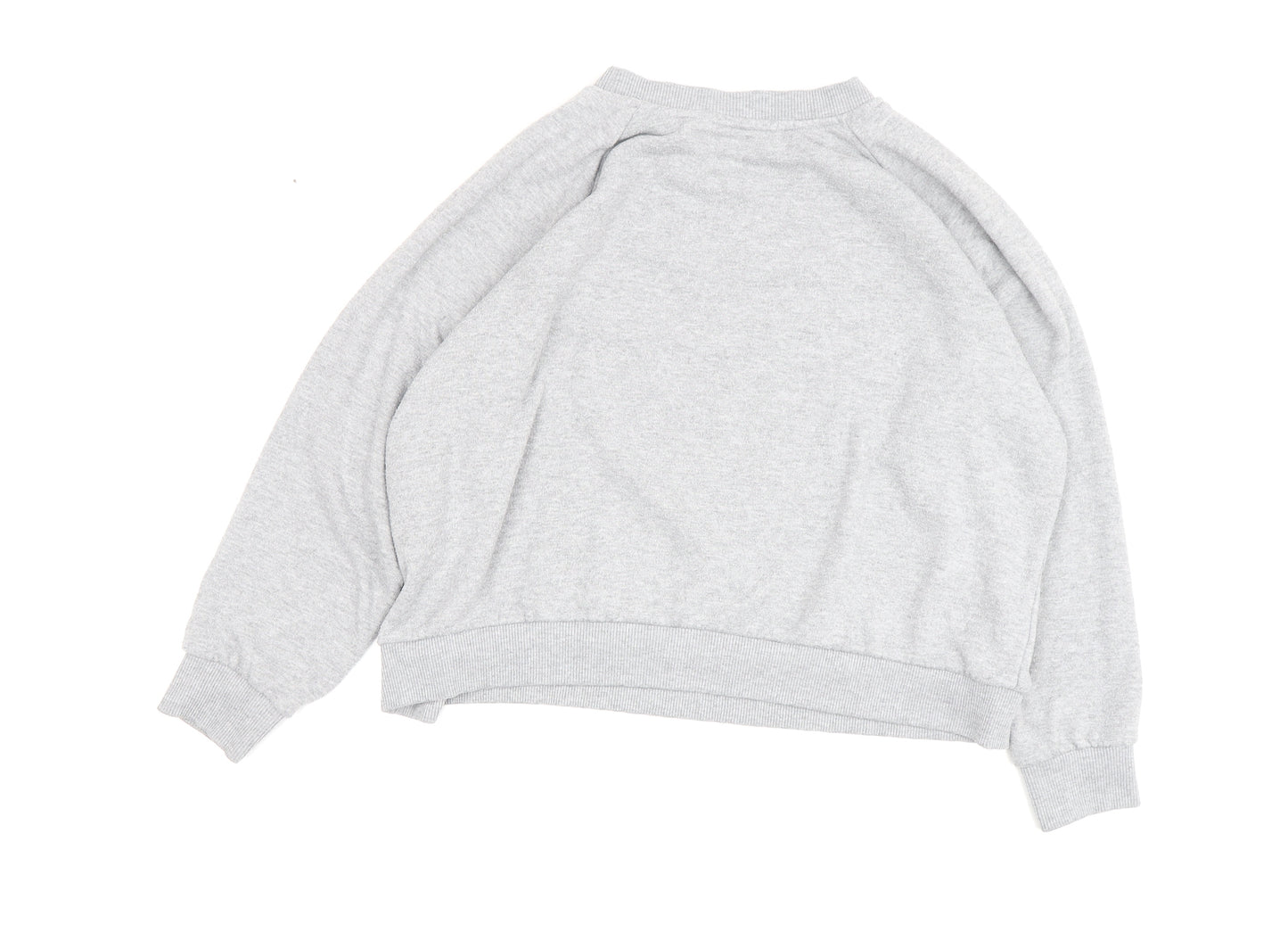 Topshop Women's Grey Logo Pullover Sweatshirt Size 10