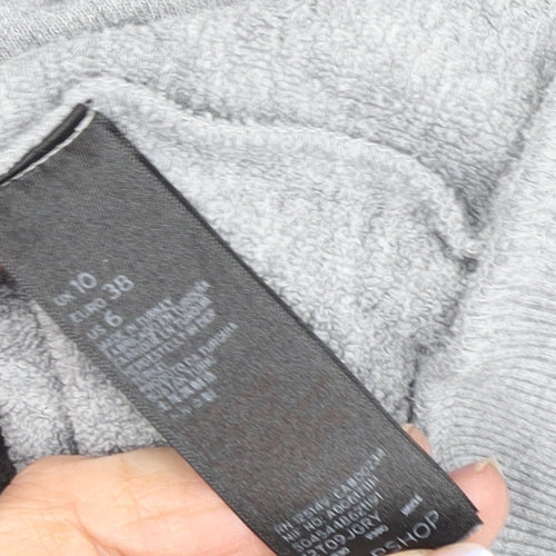 Topshop Women's Grey Logo Pullover Sweatshirt Size 10