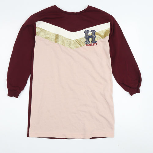 H&M Girls Multicoloured Hogwarts T-Shirt Dress 8-10Y Casual