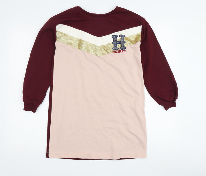 H&M Girls Multicoloured Hogwarts T-Shirt Dress 8-10Y Casual