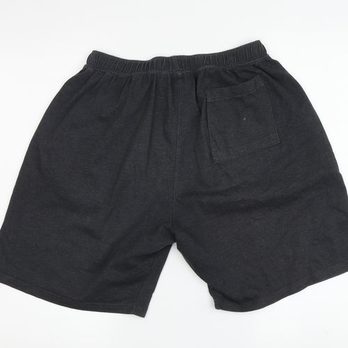 Allstar Men's Black Sweat Shorts, Elastic Waist, Pockets, 2X