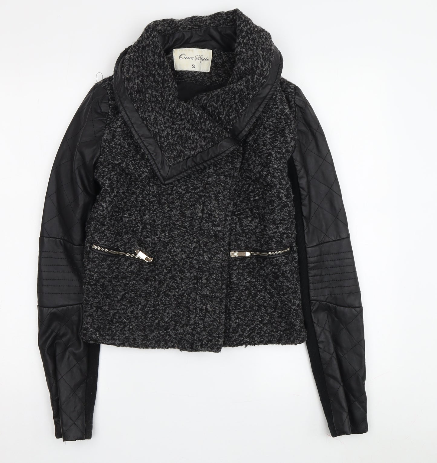 Orice Style Women’s Quilted Black Biker Jacket S