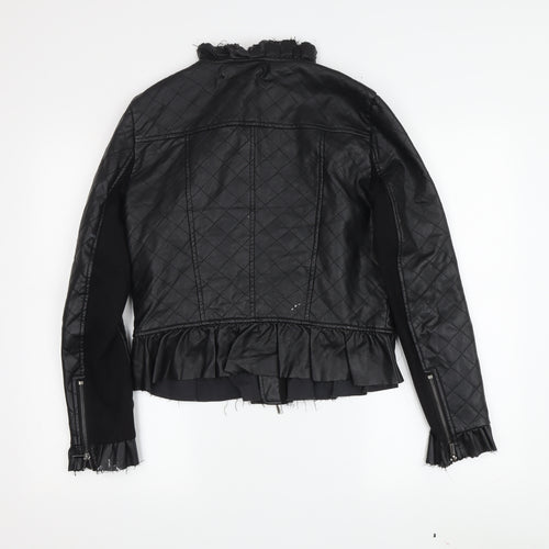 French Connection Women's Black Quilted Jacket Size 10