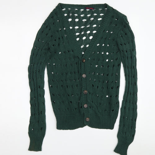 Tony Moro Women’s Green Open-Knit Cardigan M